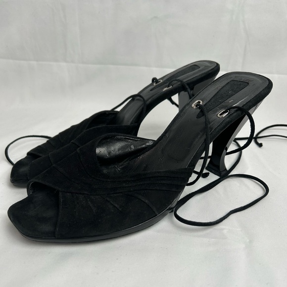 Vintage Enzo Angiolini Sandals Ankle straps Suede Upper Size 9 1/2 M Heel 4 in - Picture 8 of 9